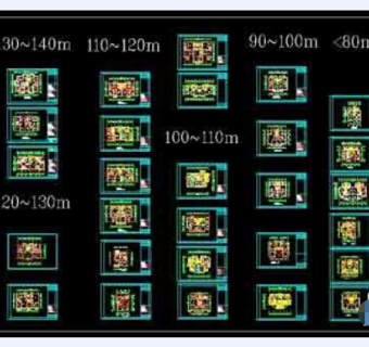 多个户型平面设计cad图纸