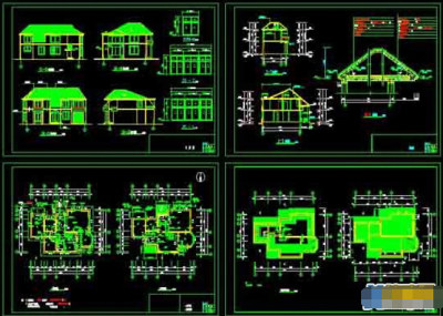 北方二层小别墅住宅建筑cad施工图纸