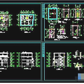 别墅建筑cad结构完整施工设计图