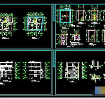 别墅建筑cad结构完整施工设计图