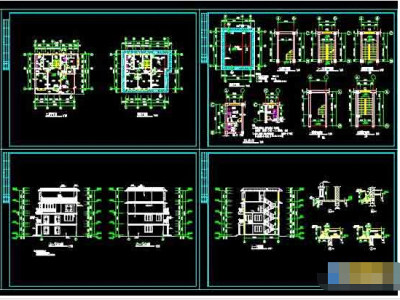 别墅建筑cad结构完整施工设计图