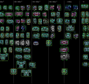 按面积分类的cad住宅户型