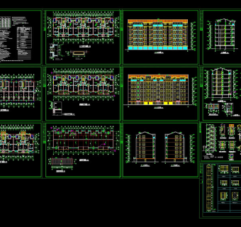单元式多层住宅建筑cad施工图