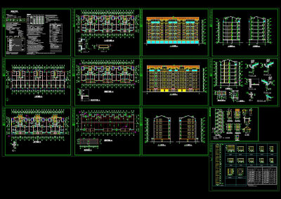 单元式多层住宅建筑cad施工图