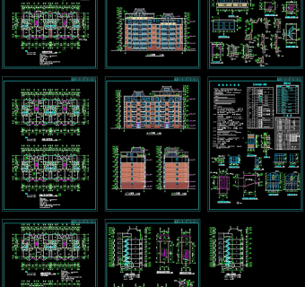 东方塞纳楼住宅cad全套图纸