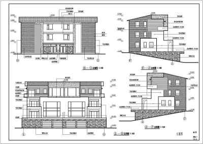 某框架结构别墅建施图附效果图