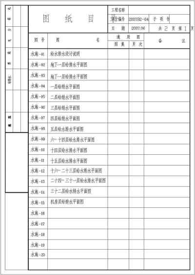 某32层住宅给排水图纸