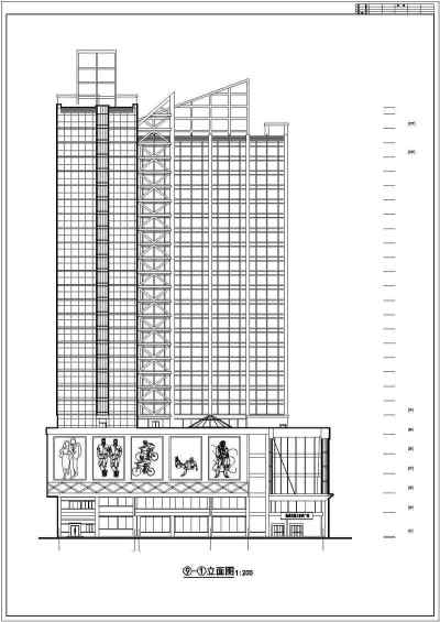 高层综合商业建筑全套设计施工CAD图纸