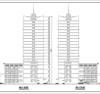 高层经济型宾馆建筑设计CAD施工图纸