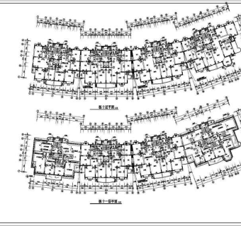 某高层住宅楼建筑设计平面图
