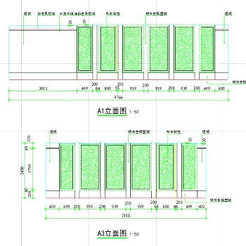 大型办公室室内cad施工设计图