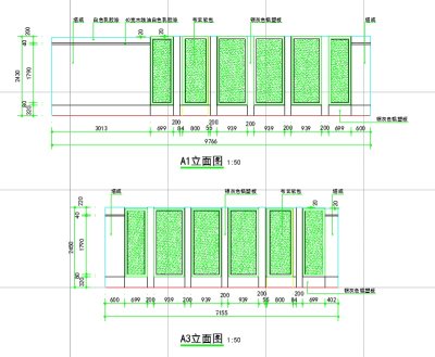 大型办公室室内cad施工设计图