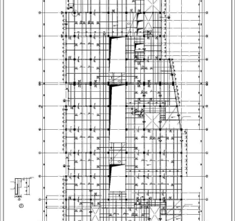 某20层框剪办公楼部分框架裙房结构cad施工图