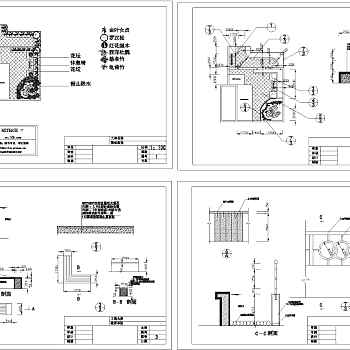 园林景观座椅施工节点图3D模型