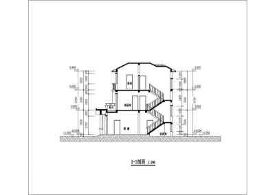 某小型农村三层别墅设计建筑cad图（含效果图）