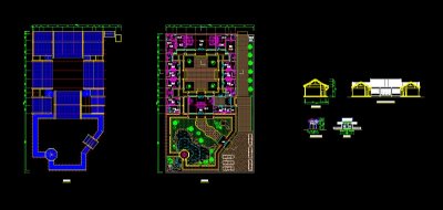 某北方四合院经典风格别墅建筑设计cad施工图带效果图3D模型