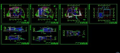 某地区四套现代风格别墅设计cad建施图带效果图