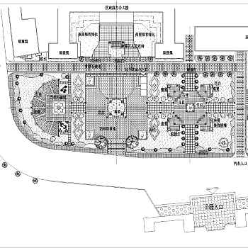 某地广场园林景观绿化施工图施工图纸3D模型