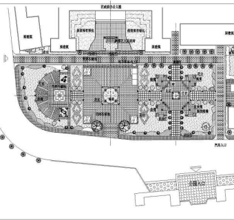 某地广场园林景观绿化施工图施工图纸3D模型