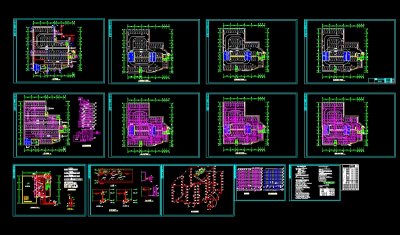 某七层停车库给排水和消防设计图纸