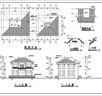 会所建筑方案设计全套CAD图纸