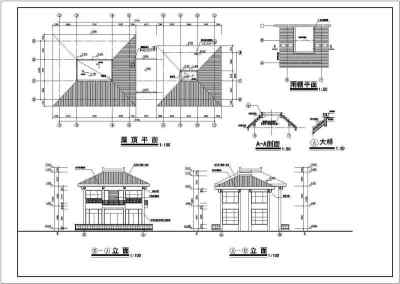 会所建筑方案设计全套CAD图纸