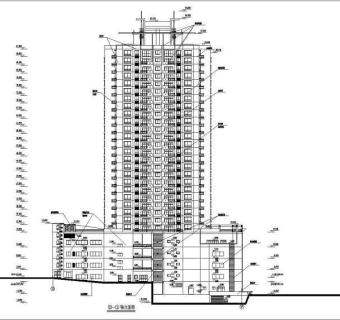 高层商住大厦建筑施工设计CAD全套图