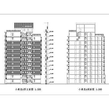 某地小高层户型建筑cad图纸(共18张)