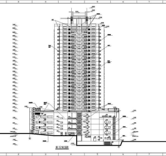 某高层商住大厦建筑设计cad整套施工图