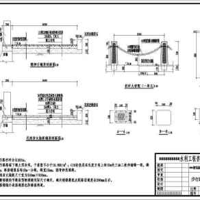 城市水利工程景观湖游船码头结构钢筋图