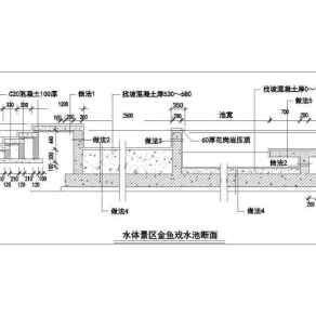 城市景观水利工程沿池驳岸结构大样图