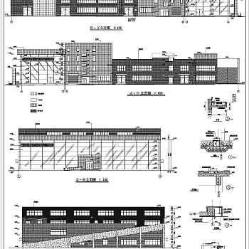 某地局部四层框架结构汽车4S店建筑设计施工图纸