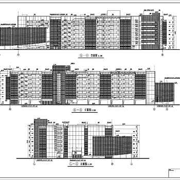 某地上七层框架结构停车楼建筑施工图纸