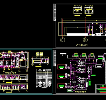 两份制冷机房图纸3D模型