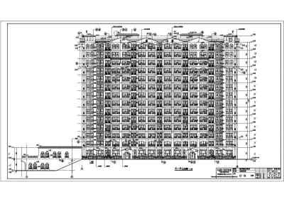 湖南省某地14层框架结构综合商业办公楼建筑设计施工图纸