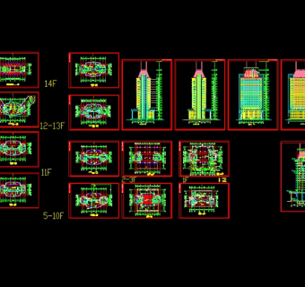 某十八层高层办公楼建筑设计cad方案图