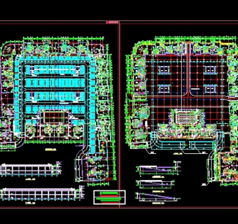 超市车库平面剖面图