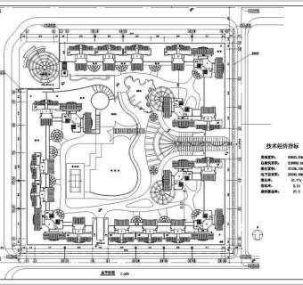 高层住宅小区平面规划CAD图