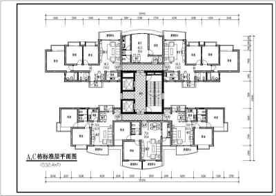 高层住宅楼户型设计全套CAD图