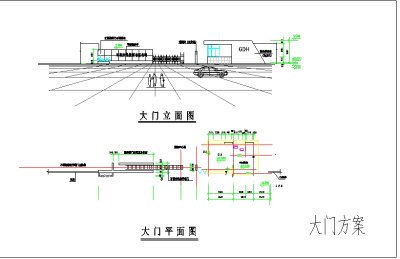 某小区大门及围墙设计图3D模型