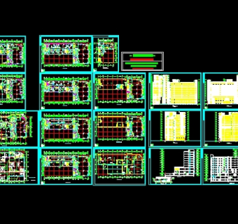 高层办公楼平立剖面图3D模型