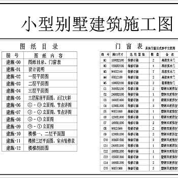 某三层坡屋面小型别墅建筑施工图