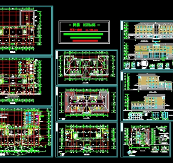 四层办公楼建筑施工图3D模型