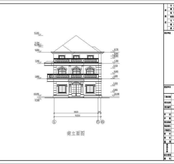 某地三层砖混结构农村别墅建筑设计方案图