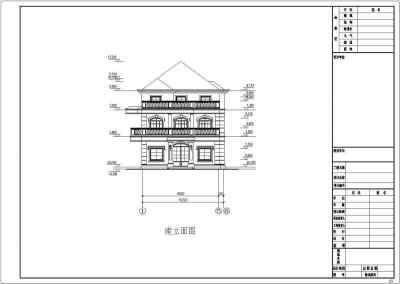 某地三层砖混结构农村别墅建筑设计方案图