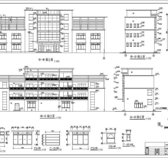 某公司四层框架结构办公楼建筑设计方案图3D模型