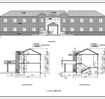 二层砖混结构坡屋顶办公楼结构设计施工图3D模型