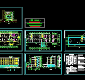 五层办公楼建筑施工图3D模型