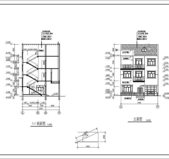 安徽农村三层砖混结构别墅建筑设计方案图