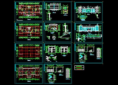 办公楼建筑施工图3D模型